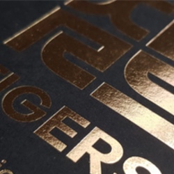 Acabamento hot stamping dourado — Gráfica Flamboyant